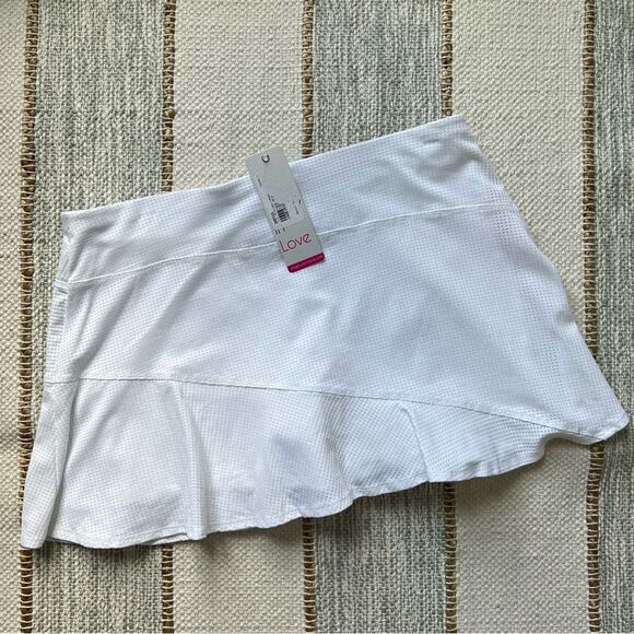 Lucky in Love Mesh Love White Standard Length Tennis Skort Women’s Size Large - Picture 8 of 11